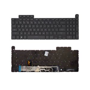 کیبورد لپ تاپ ایسوس TUF Gaming FX507 مشکی اینتر کوچک بدون فریم با بکلایت تک رنگ و کلید پاور