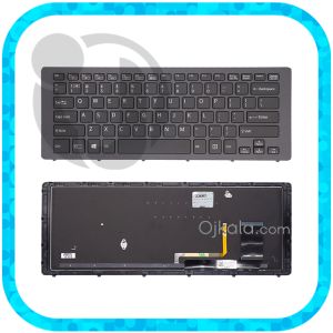 کیبورد لپ تاپ سونی VAIO SVF15N نوک مدادی اینتر کوچک با فریم و بکلایت - نو