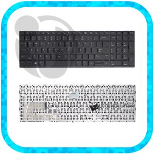 کیبورد لپ تاپ اچ پی EliteBook 850 G5 مشکی با فریم و  موس و بدون بکلایت - نو