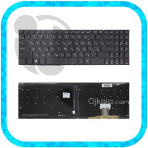 کیبورد لپ تاپ ایسوس VivoBook N580 مشکی اینترکوچک با بکلایت بدون فریم با کلید پاور