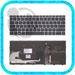 کیبورد لپ تاپ اچ پی EliteBook 830 G5 / 836 G5 / 730 G5 با فریم نقره ای با بکلایت و موس - نو