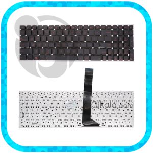 کیبورد لپ تاپ ایسوس X550 مشکی قرمز اینتر کوچک بدون فریم و بکلایت - نو