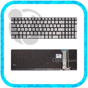 کیبورد لپ تاپ ایسوس N552 نقره ای اینتر کوچک بدون فریم با بکلایت - نو