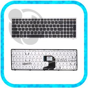 کیبورد لپتاپ لنوو IdeaPad Z500 نقره ای اینتر کوچیک با فریم و بدون بکلایت - نو