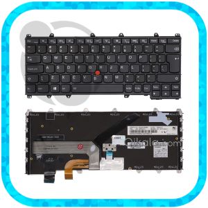 کیبورد لپ تاپ لنوو ThinkPad X380 Yoga مشکی اینتر کوچک با فریم و موس و بکلایت - نو
