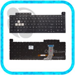 کیبورد لپ تاپ ایسوس Asus ROG Strix G731 مشکی اینتر کوچک با بکلایت RGB با کلید پاور- نو
