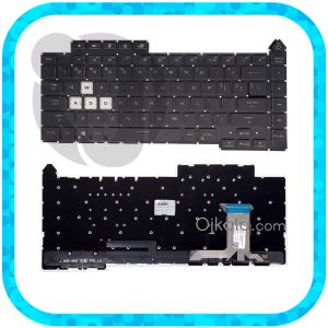 کیبورد لپ تاپ ایسوس Asus Rog Strix G15 G513 مشکی اینتر کوچک با بکلایت RGB با کلید پاور - نو