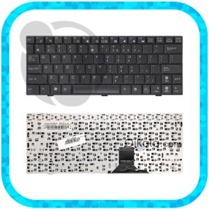 کیبورد لپ تاپ ایسوس Eee PC 1004 / 1005 مشکی اینتر کوچک با فریم بدون بکلایت / فلت پهن