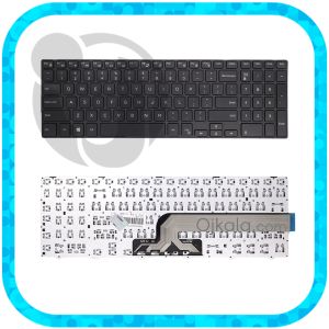 کیبورد لپ تاپ دل Inspiron 15-5000 / 15-3000 مشکی اینتر کوچک با فریم بدون بکلایت