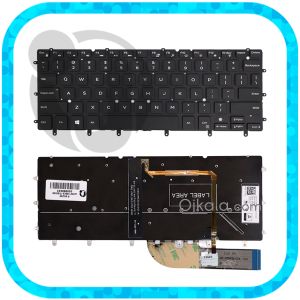 کیبورد لپ تاپ دل XPS 15 / 9550 / 9570 مشکی اینتر کوچک بدون فریم با بکلایت 