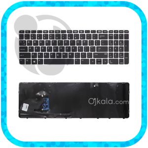 کیبورد لپ تاپ اچ پی EliteBook 850 G3 مشکی اینتر کوچک بدون بکلایت با فریم نقره ای