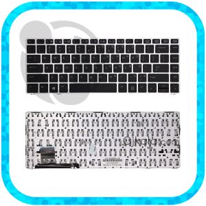 کیبورد لپ تاپ اچ پی EliteBook Folio 9470M مشکی اینتر کوچک بدون بکلایت با فریم نقره ای