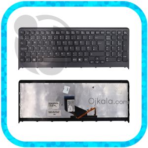  کیبورد لپتاپ سونی VPC-F2 مشکی اینتر بزرگ با فریم و بکلایت