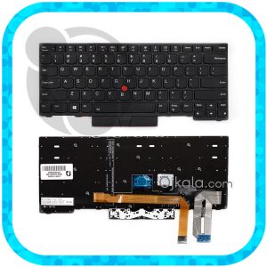 کیبورد لپ تاپ لنوو ThinkPad E480 / T480S / T490 مشکی با فریم، موس و بکلایت