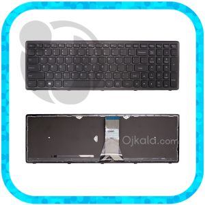 کیبورد لپ تاپ لنوو IdeaPad Z510 مشکی اینتر کوچک با فریم و بکلایت