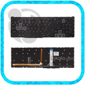کیبورد لپ تاپ ایسر نیترو AN515-57 5 مشکی اینتر کوچک بدون فریم با بکلایت RGB و دکمه پاور