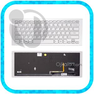 کیبورد لپ تاپ سونی VAIO SVF15N نقره ای اینتر کوچک با فریم و بکلایت - نو