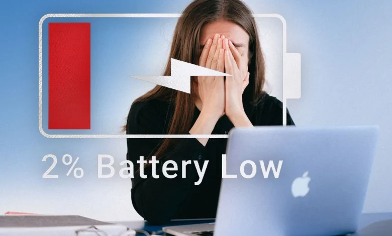 خالی شدن باتری لپتاپ