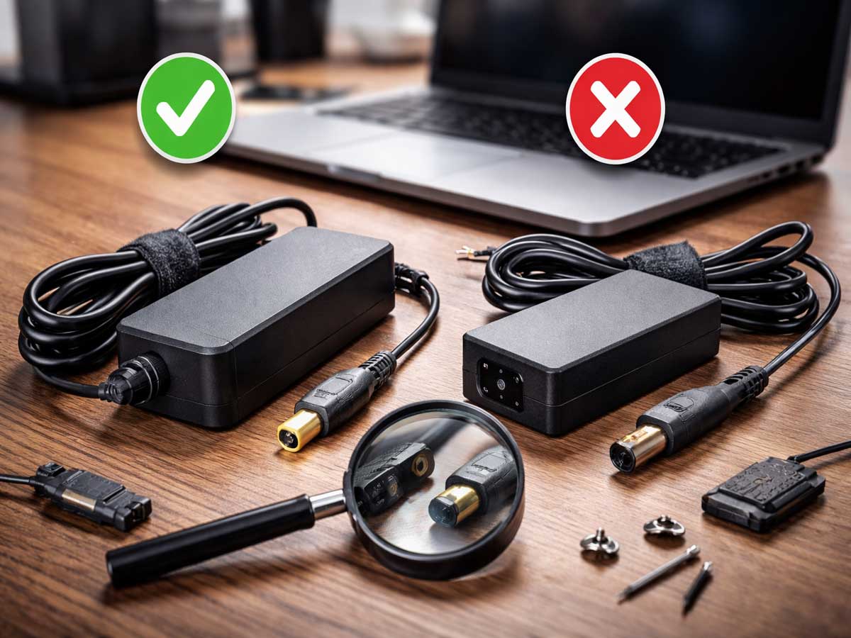 راهنمای تشخیص تفاوت شارژر اورجینال و فیک لپ‌تاپ